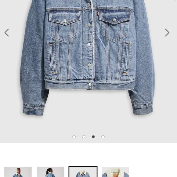 Levi's Light Blue Denim Jacket with Cream Collar - Picture 5 of 15